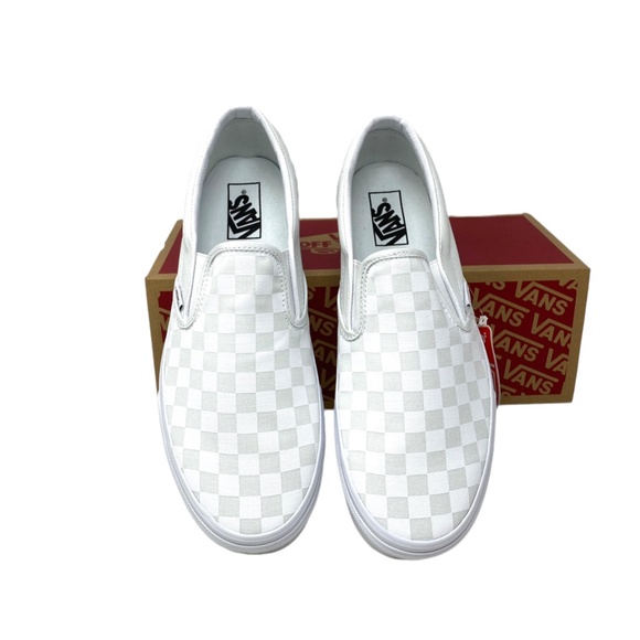 VANS Classic Slip-On Checkerboard True Women White Canvas Shoes Size VN000EYEX1L - Picture 5 of 11